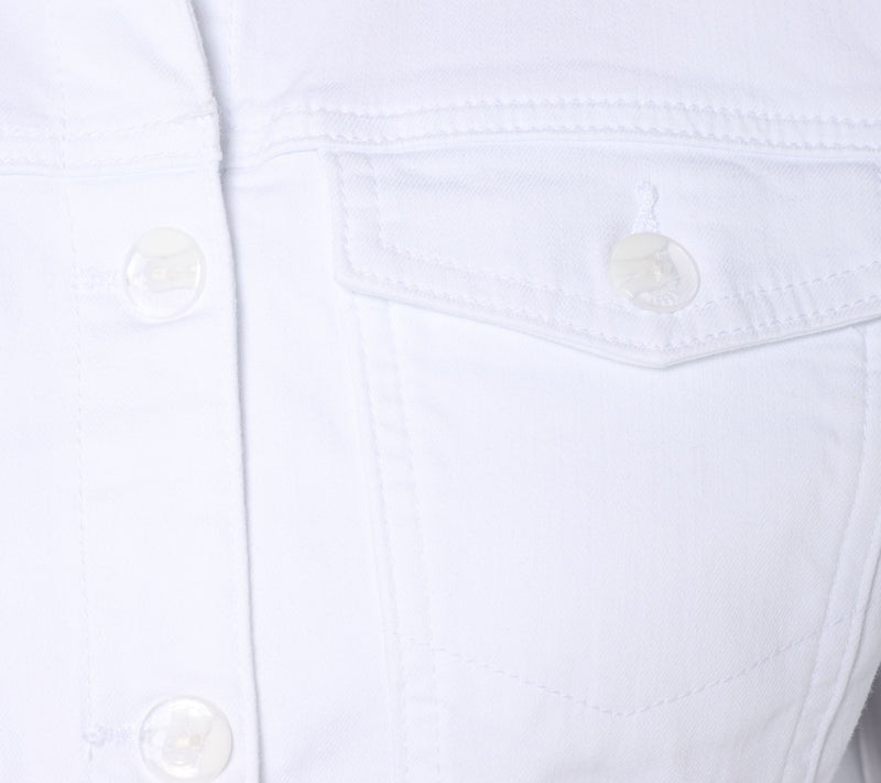 Belle by Kim Gravel TripleLuxe Twill Topstitch Jean Jacket — View 7