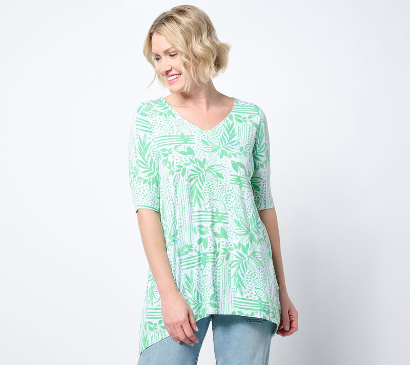 Belle by Kim Gravel Rayon Spandex Paradise Elbow Sleeve Tunic — View 12
