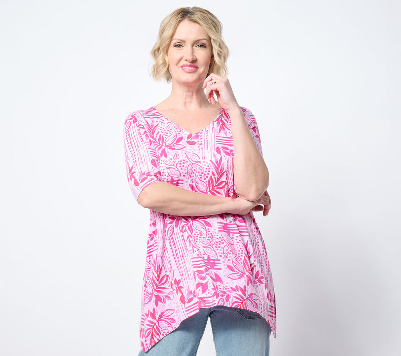 Belle by Kim Gravel Rayon Spandex Paradise Elbow Sleeve Tunic — View 13