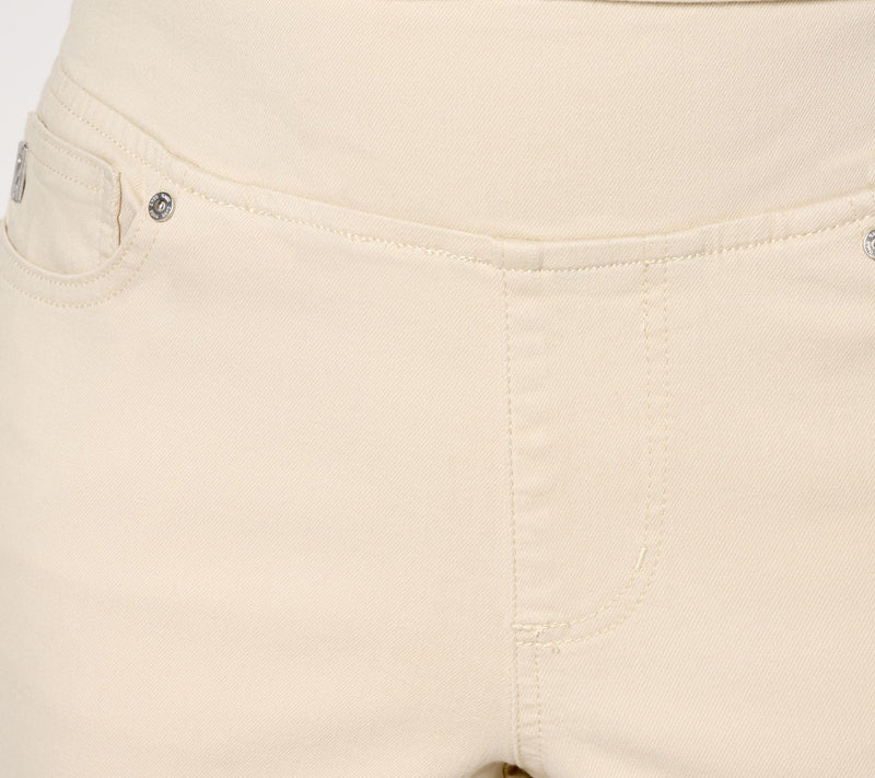 Belle by Kim Gravel Regular TripleLuxe Twill Crochet Cropped Pant — View 5