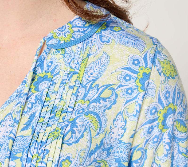 Belle by Kim Gravel Rayon Spandex Pintuck Tassel Top — View 6