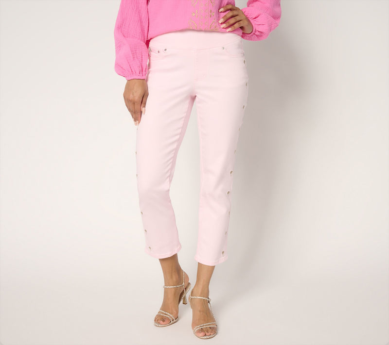 Belle by Kim Gravel Regular TripleLuxe Twill Palm Cropped Jean — Main view