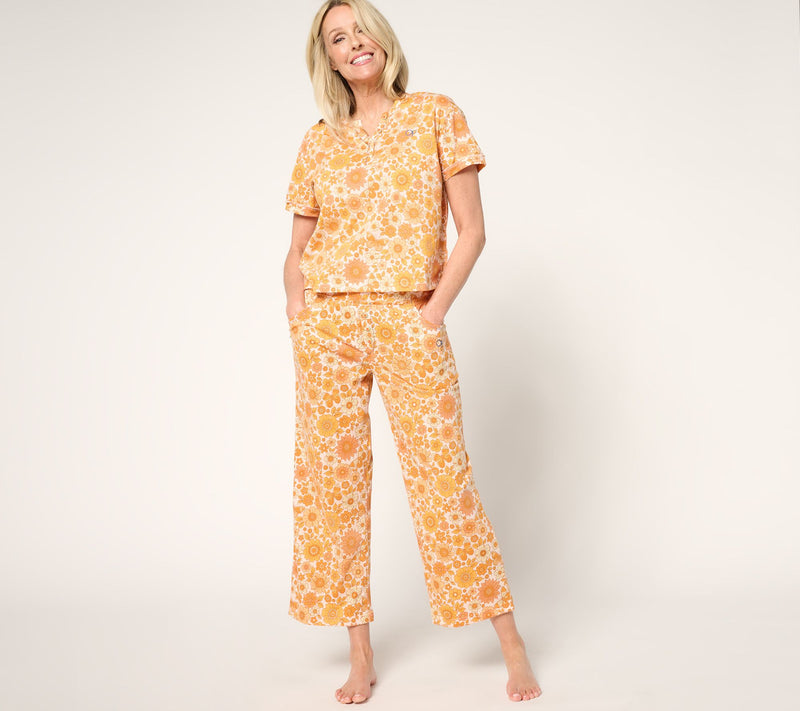 Ocean Pacific Boxy Henley and Crop Pant Pajama Set — Main view
