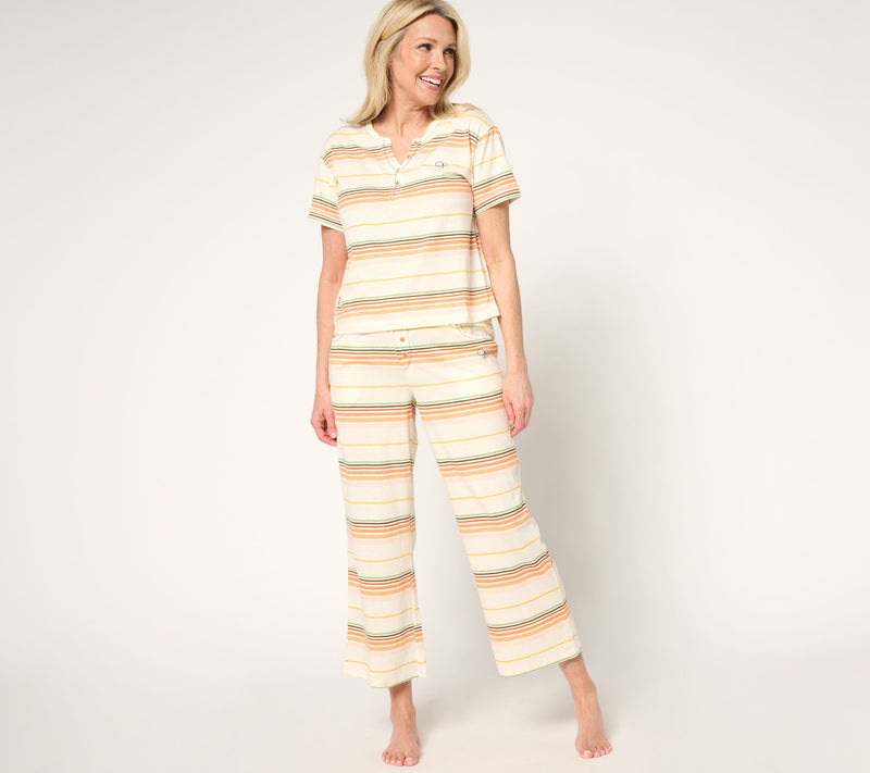 Ocean Pacific Boxy Henley and Crop Pant Pajama Set — View 16