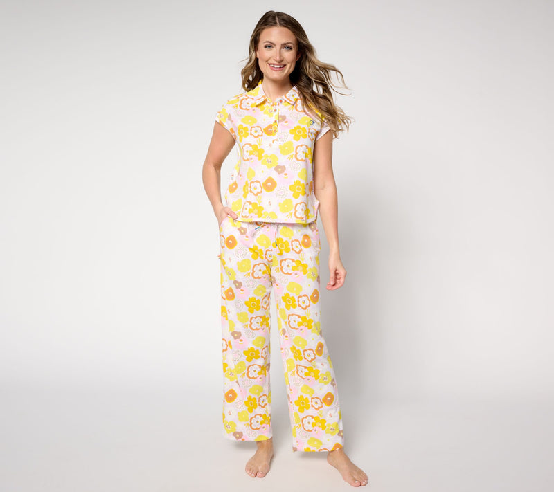 Ocean Pacific Cap Sleeve Collared Pajama Set — Main view