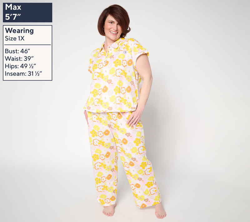 Ocean Pacific Cap Sleeve Collared Pajama Set — View 4