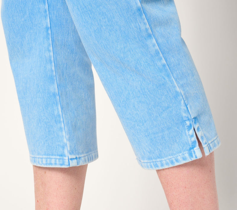 Belle by Kim Gravel Petite Delray Denim Capri Pant — View 18