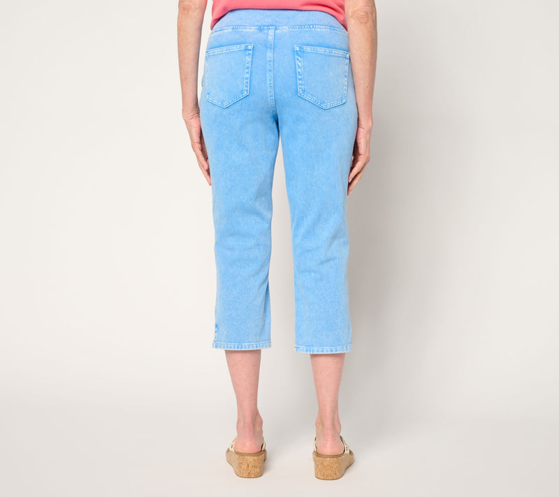 Belle by Kim Gravel Petite Delray Denim Capri Pant — View 16