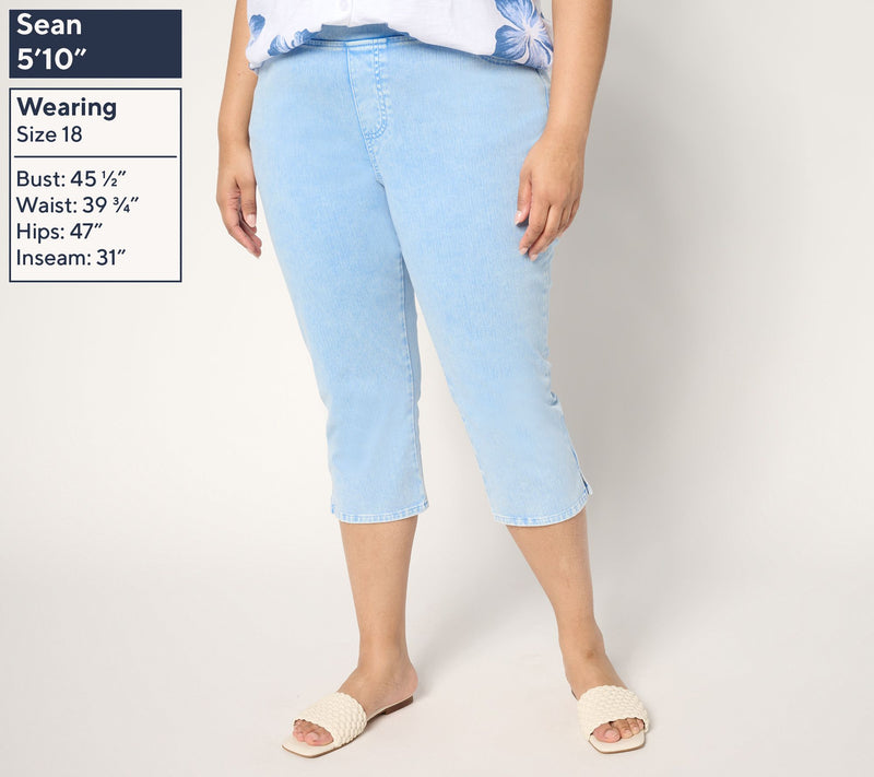 Belle by Kim Gravel Petite Delray Denim Capri Pant — View 14