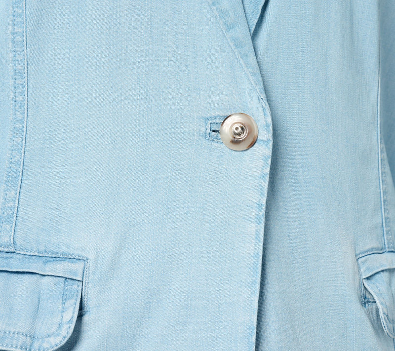 AnyBody Drapey Denim Blazer with Flap Pockets — View 6