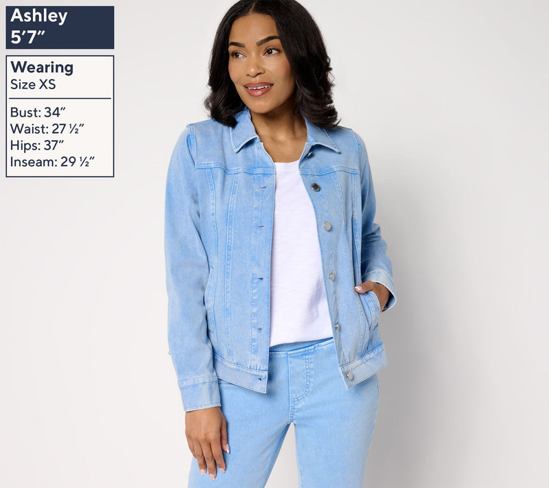 Belle by Kim Gravel Delray Denim Classic Jean Jacket — View 2