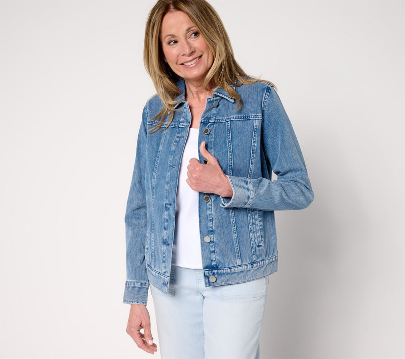 Belle by Kim Gravel Delray Denim Classic Jean Jacket — View 15