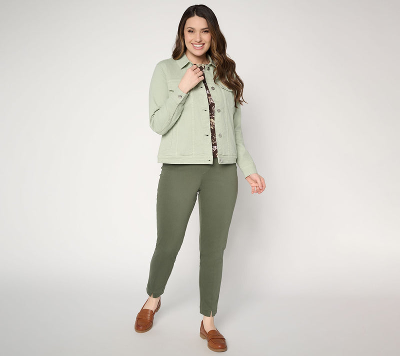 Denim & Co. Color Classic Stretch Denim Jacket w/ Star Buttons — View 8