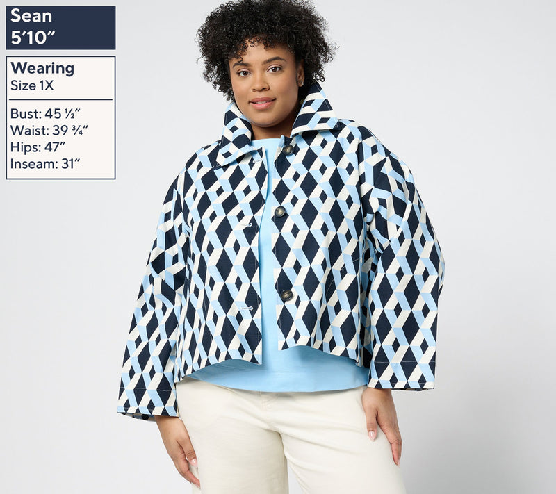 Carla Rockmore Collection 100% Cotton Canvas Swing Jacket — View 6