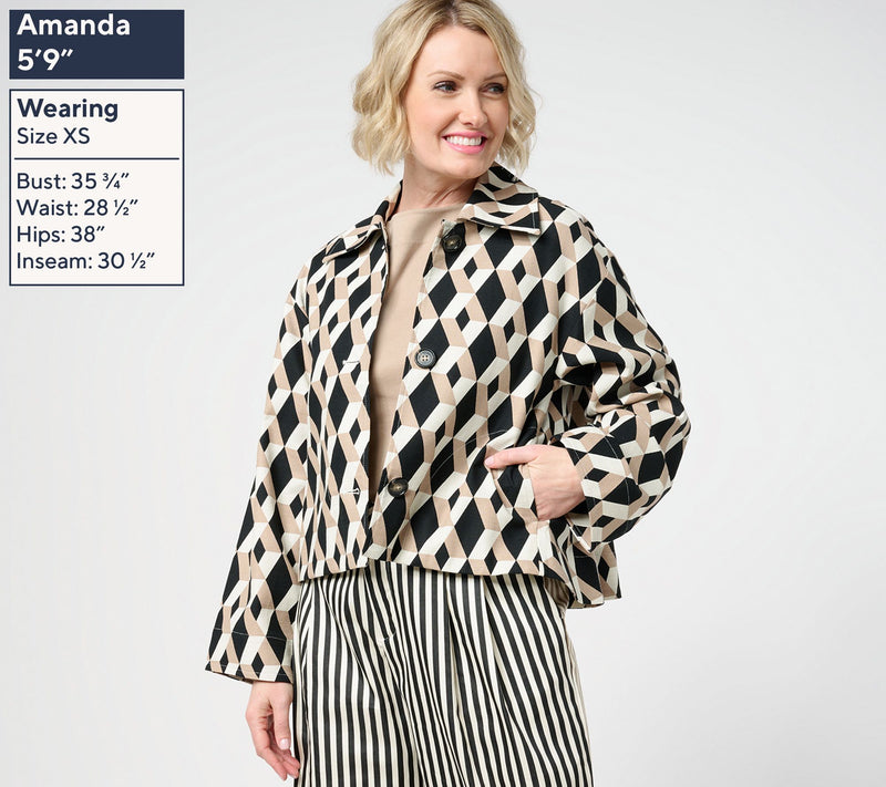 Carla Rockmore Collection 100% Cotton Canvas Swing Jacket — View 7
