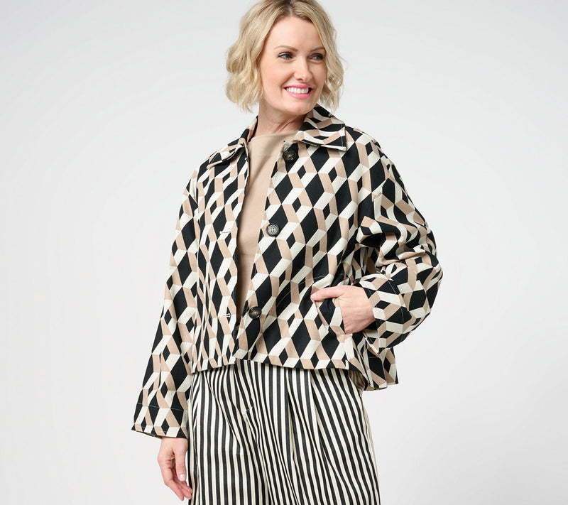Carla Rockmore Collection 100% Cotton Canvas Swing Jacket — View 3