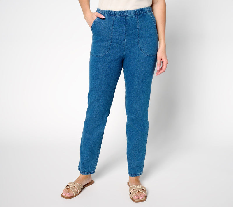 Denim & Co. Tall Indigo Flat Front Denim Side Pocket Pant — View 13