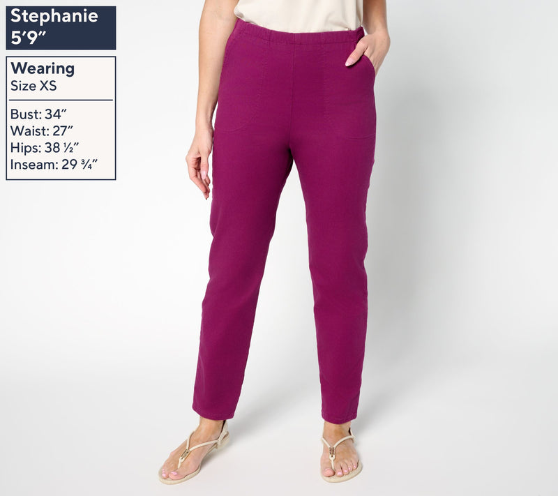 Denim & Co. Regular Color Flat Front Denim Side Pocket Pant — View 11