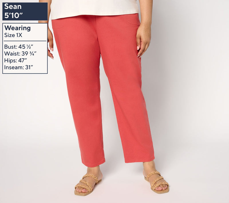 Denim & Co. Regular Color Flat Front Denim Side Pocket Pant — View 10