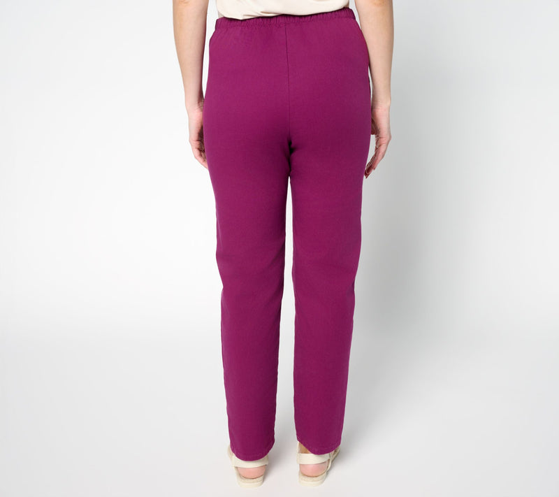 Denim & Co. Petite Color Flat Front Denim Side Pocket Pant — View 11