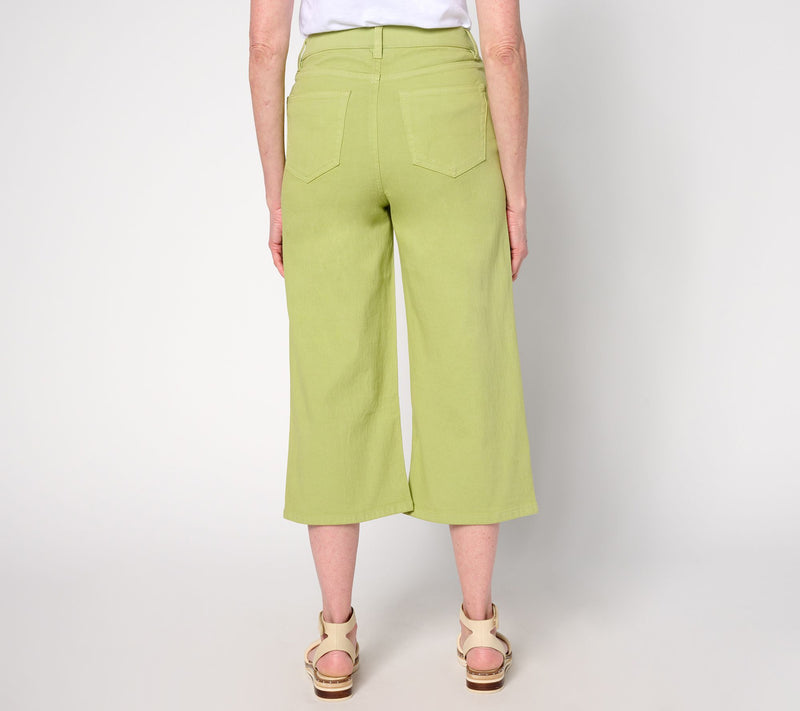 Denim & Co. Petite Classic Stretch Wide Leg Denim Capri — View 12