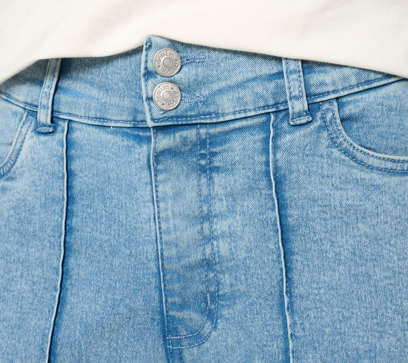 Denim & Co. Regular Indigo Classic Stretch Double Button Bermuda Short — View 9