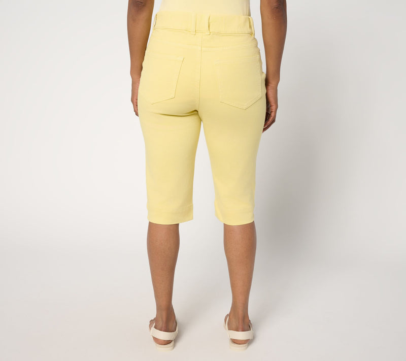 Denim & Co. Regular Color Classic Stretch Double Button Bermuda Short — View 8