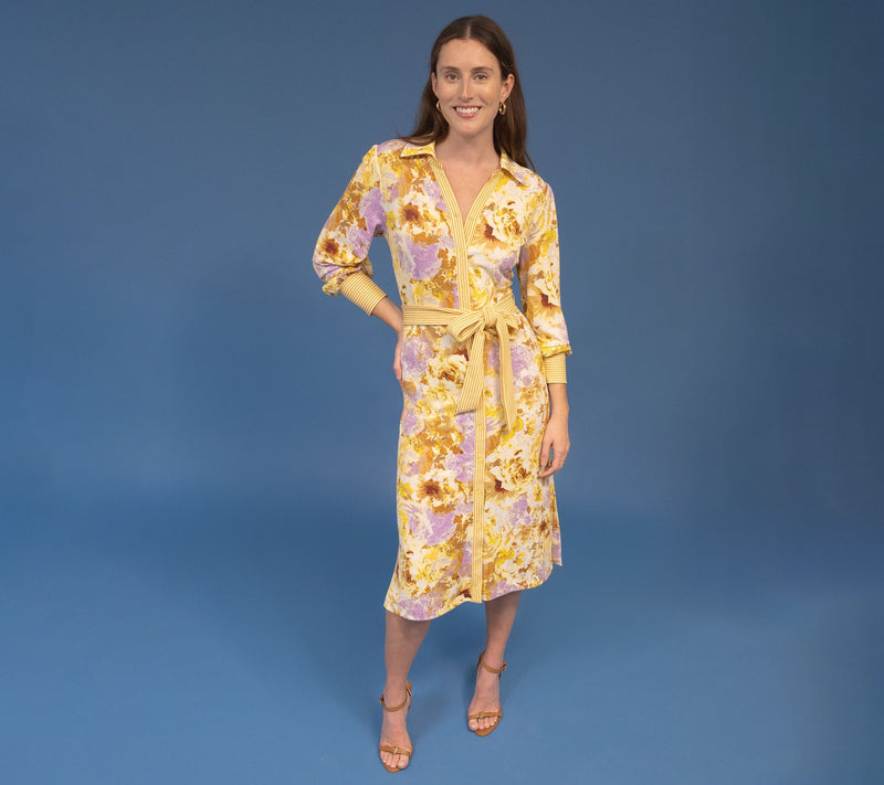 Isaac Mizrahi Live! Regular Pebblette Long Sleeve Midi Shirt Dress — View 12