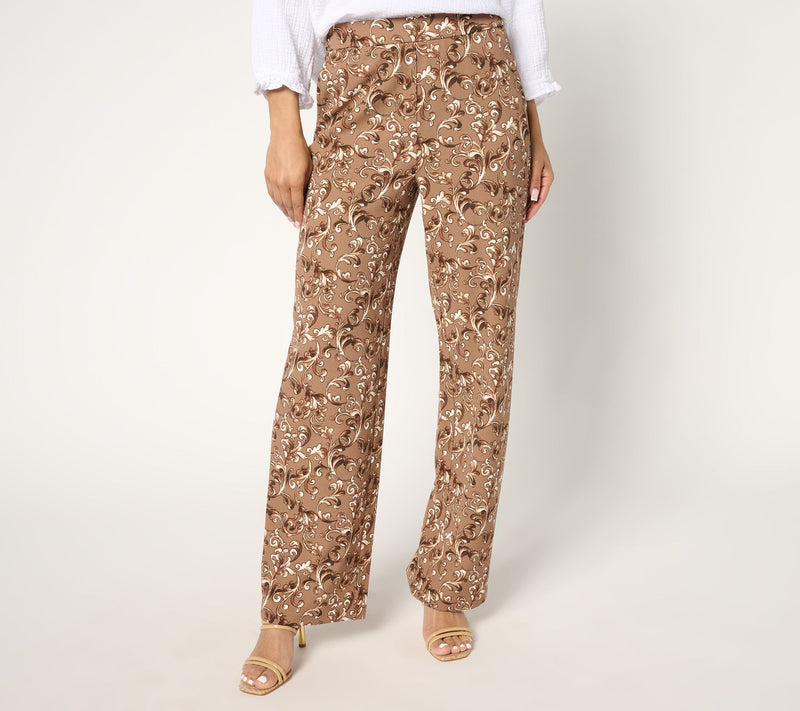 Isaac Mizrahi Live! Tall Printed Scuba Crepe Straight Leg Pants — View 11