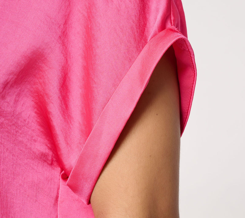 Dennis Basso Woven Camp Shirt with Rolled Sleeves — View 6