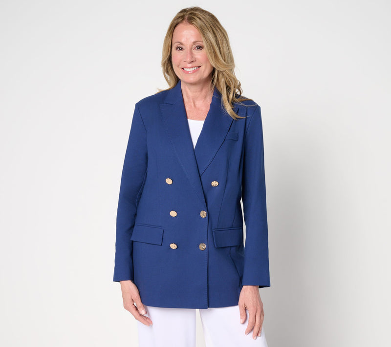 Dennis Basso Regular Double Breasted Blazer — View 11