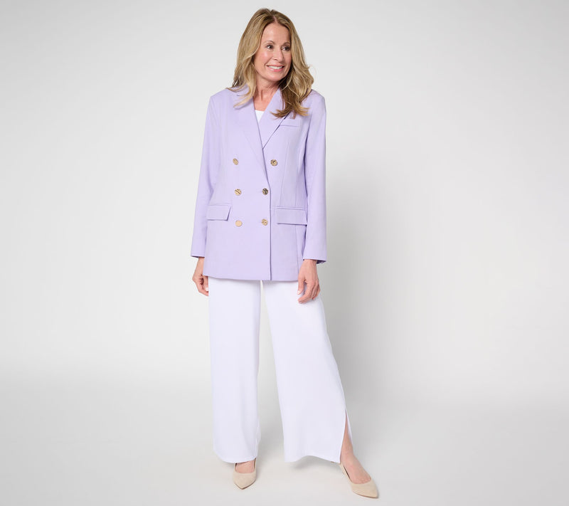 Dennis Basso Petite Double Breasted Blazer — View 10