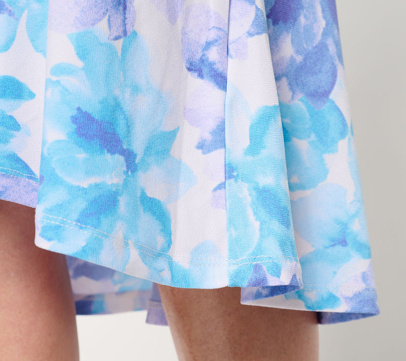 Dennis Basso Petite Caviar Crepe Dress with Ruffle Detail — View 16