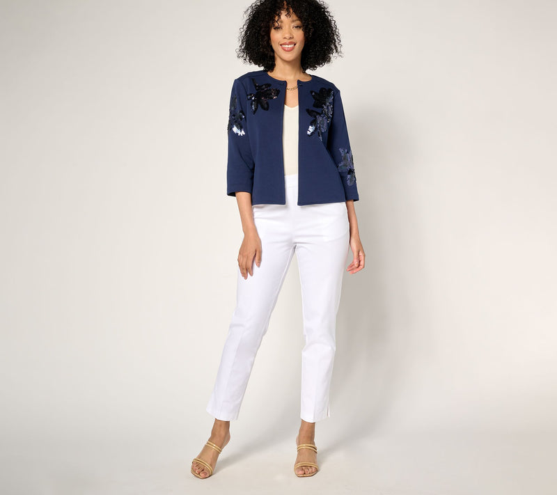 Dennis Basso Sweater Shrug with Sequin Accents — View 5