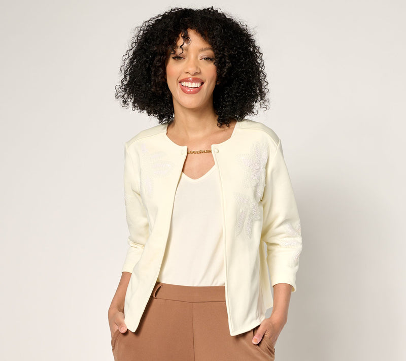 Dennis Basso Sweater Shrug with Sequin Accents — View 12