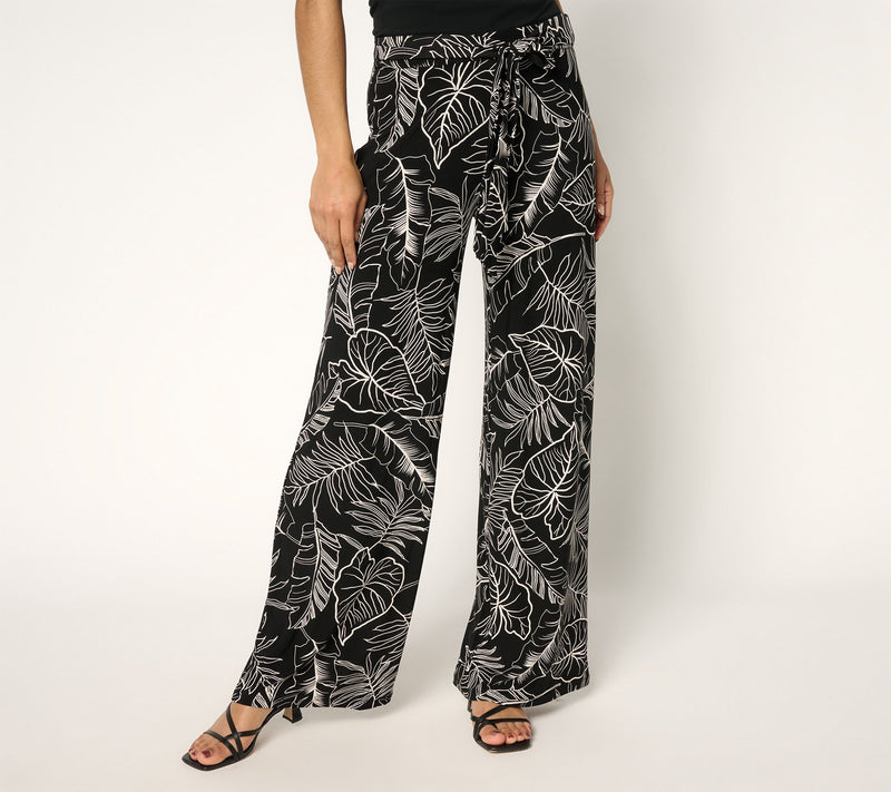 Dennis Basso Regular Printed Italia Knit Pant with Belt — View 10