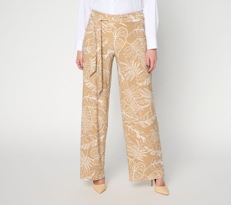 Dennis Basso Regular Printed Italia Knit Pant with Belt — View 12