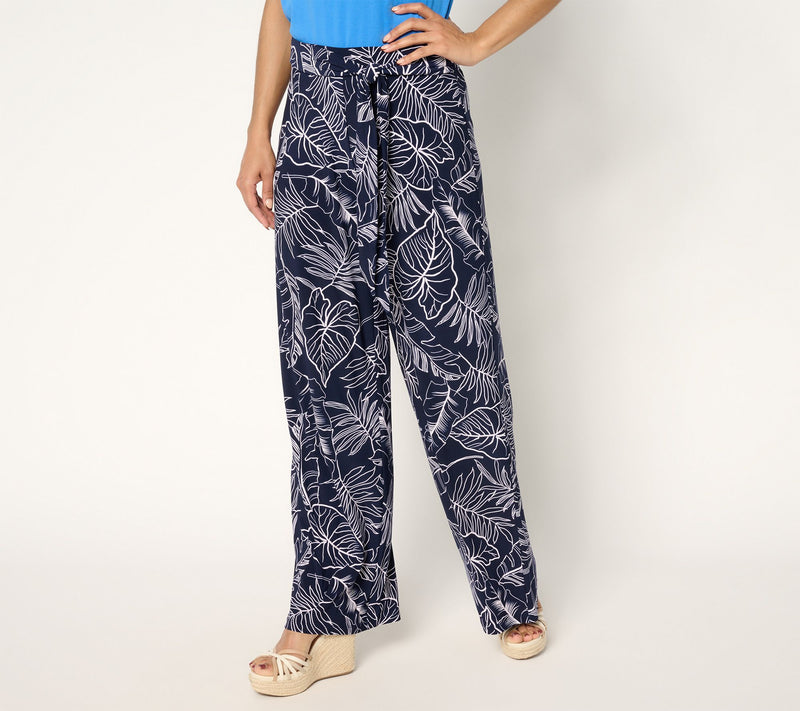 Dennis Basso Petite Printed Italia Knit Pant with Belt — View 11