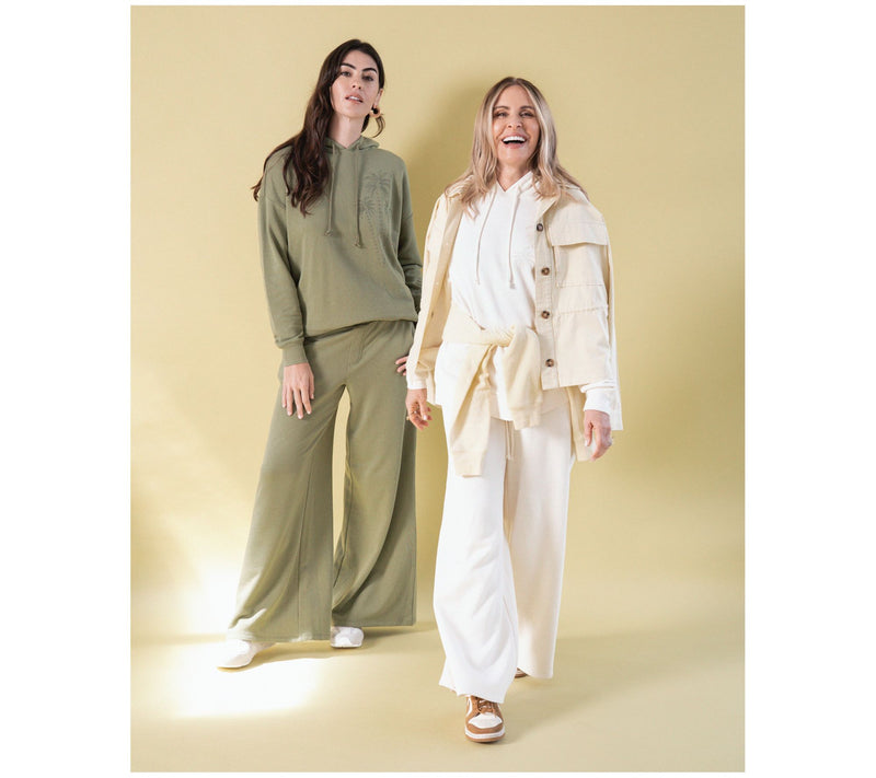 Peace Love World Boheme Regular French Terry Monica Wide Leg Pant — View 8