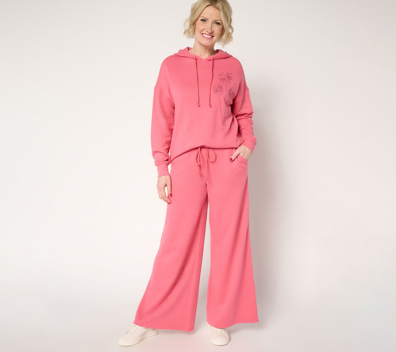 Peace Love World Boheme Petite French Terry Monica Wide Leg Pant — View 5