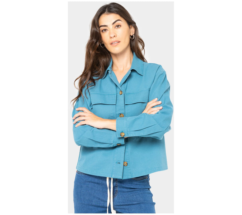 Peace Love World 100% Cotton Drawcord Waist Jacket — View 13