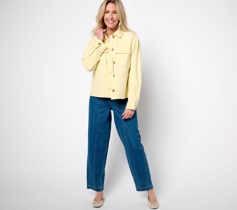 Peace Love World 100% Cotton Drawcord Waist Jacket — View 11