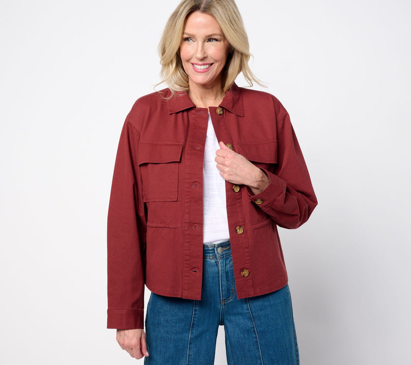 Peace Love World 100% Cotton Drawcord Waist Jacket — View 7