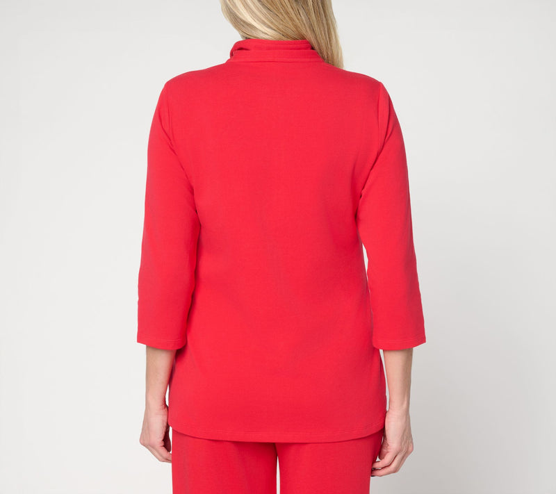 Denim & Co. Petite Duo Stretch 3/4 Sleeve Jacket — View 4