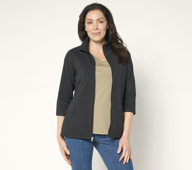 Denim & Co. Petite Duo Stretch 3/4 Sleeve Jacket — View 15