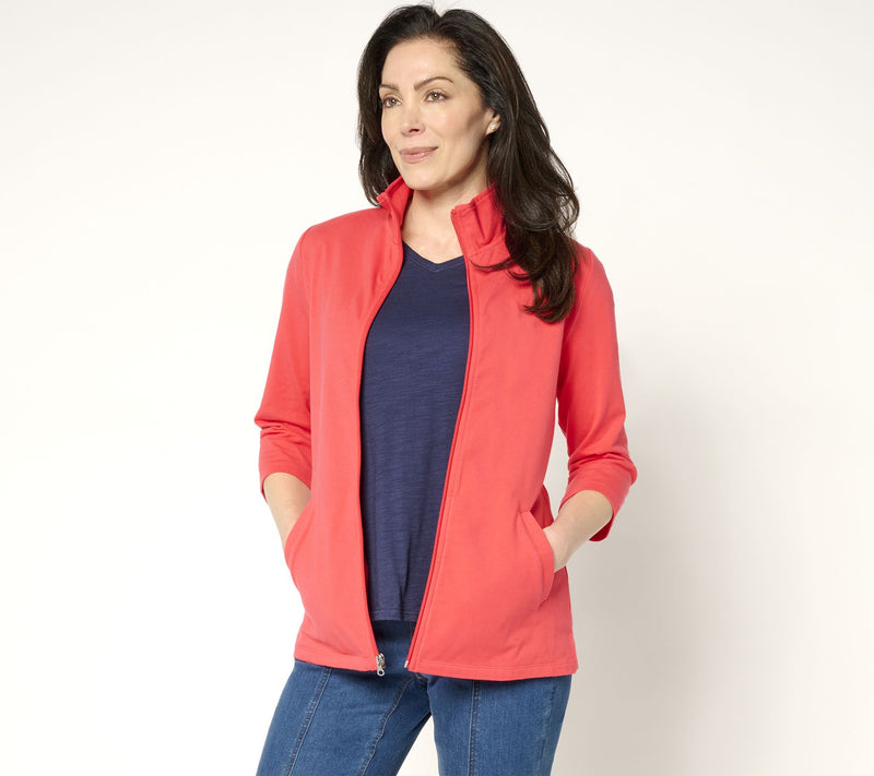 Denim & Co. Petite Duo Stretch 3/4 Sleeve Jacket — View 16