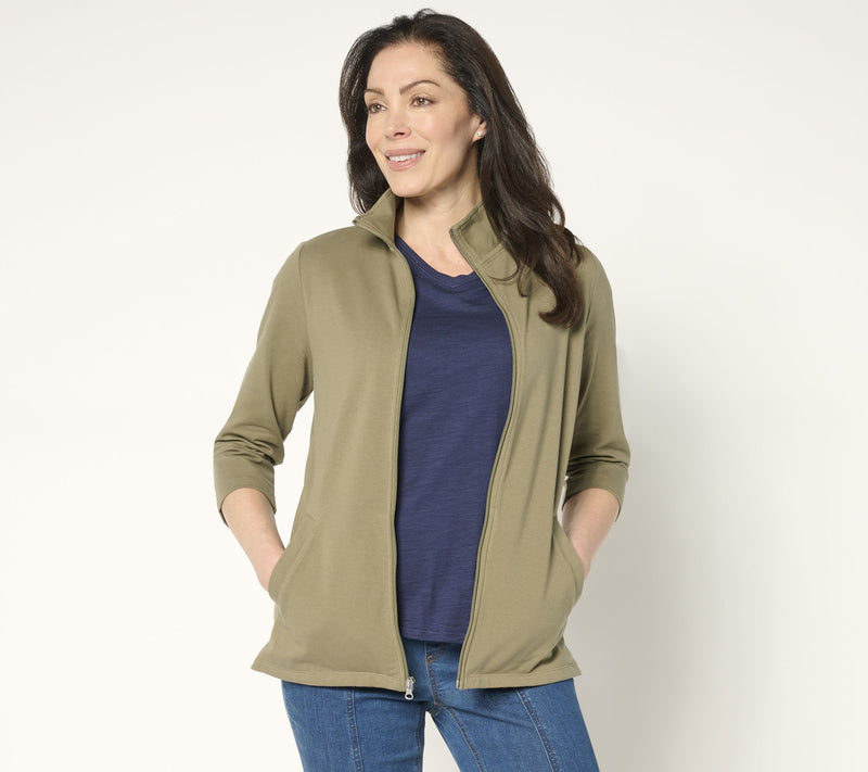 Denim & Co. Petite Duo Stretch 3/4 Sleeve Jacket — View 18