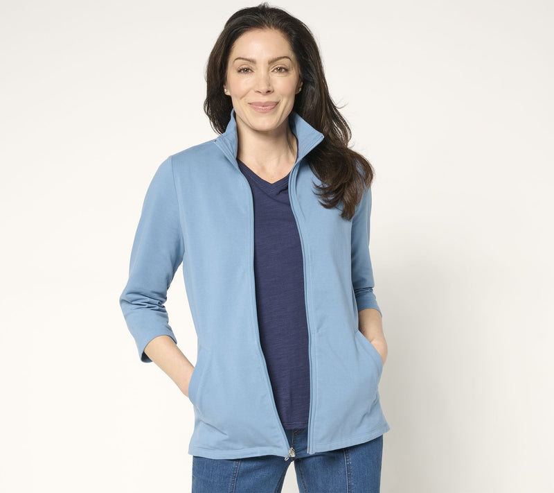 Denim & Co. Petite Duo Stretch 3/4 Sleeve Jacket — View 19