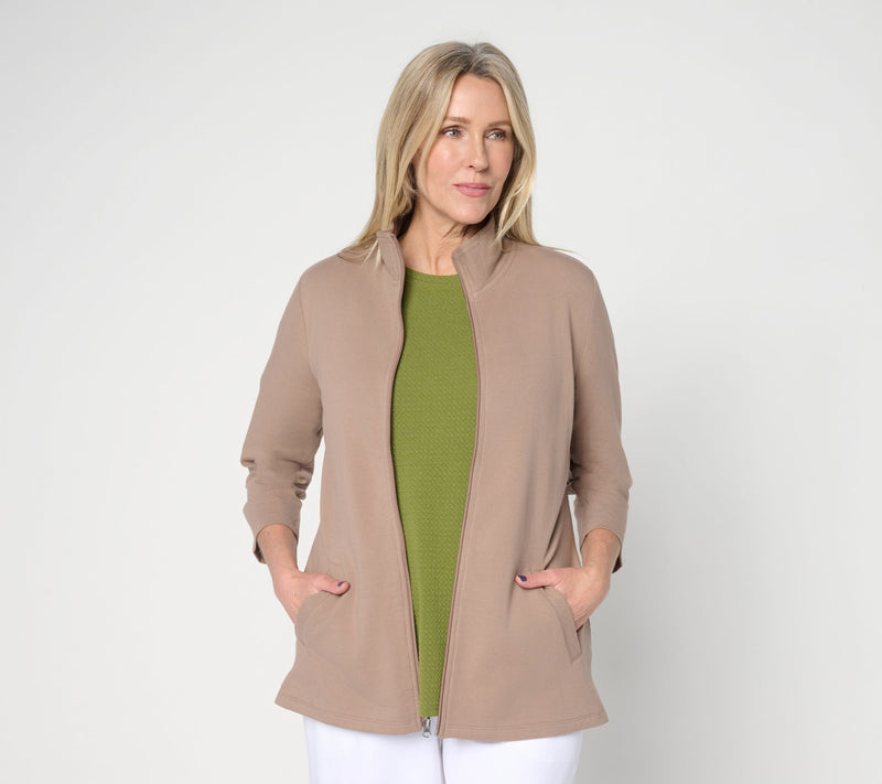 Denim & Co. Petite Duo Stretch 3/4 Sleeve Jacket — View 21