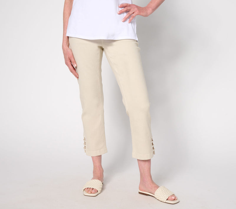 Denim & Co. Regular Color Classic Stretch Slim Straight Crop Jean — View 5